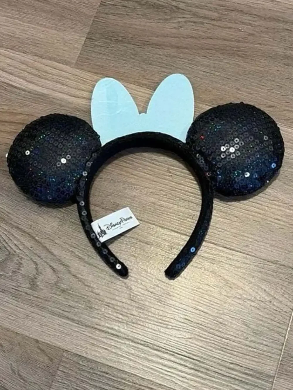 Minnie Mouse Ears Blue Jeweled Bow Disneyland 60th Anniversary HTF